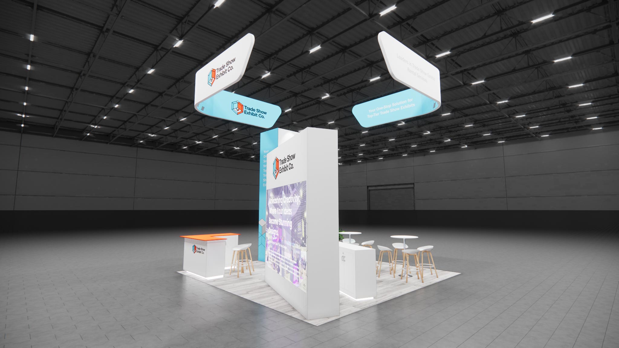 CES 20 x 20 Island Affordable Exhibit Rental — Design 03 — 20 x 20 Island Affordable Exhibit Rental — CES, Las Vegas