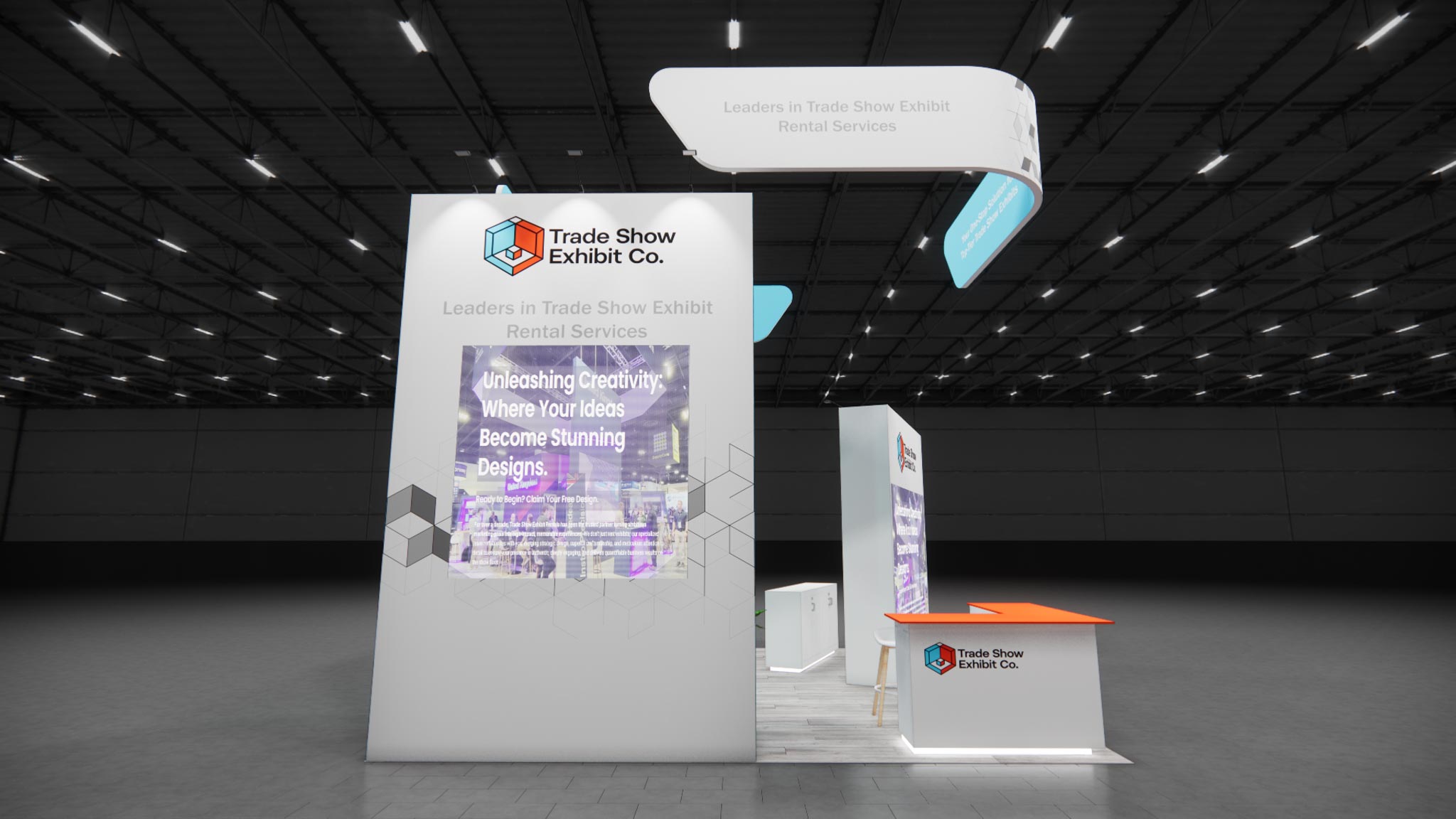 CES 20 x 20 Island Affordable Exhibit Rental — Design 03 — 20 x 20 Island Affordable Exhibit Rental — CES, Las Vegas