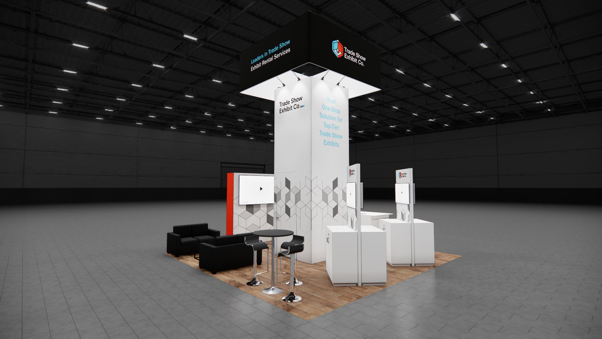 CES 20 x 20 Island Affordable Exhibit Rental — Design 01 — 20 x 20 Island Affordable Exhibit Rental — CES, Las Vegas
