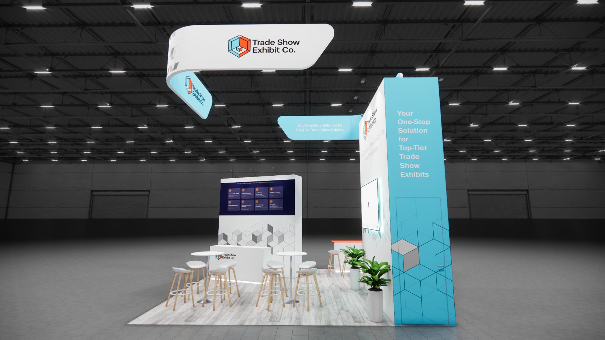 CES 20 x 20 Island Affordable Exhibit Rental — Design 03 — 20 x 20 Island Affordable Exhibit Rental — CES, Las Vegas