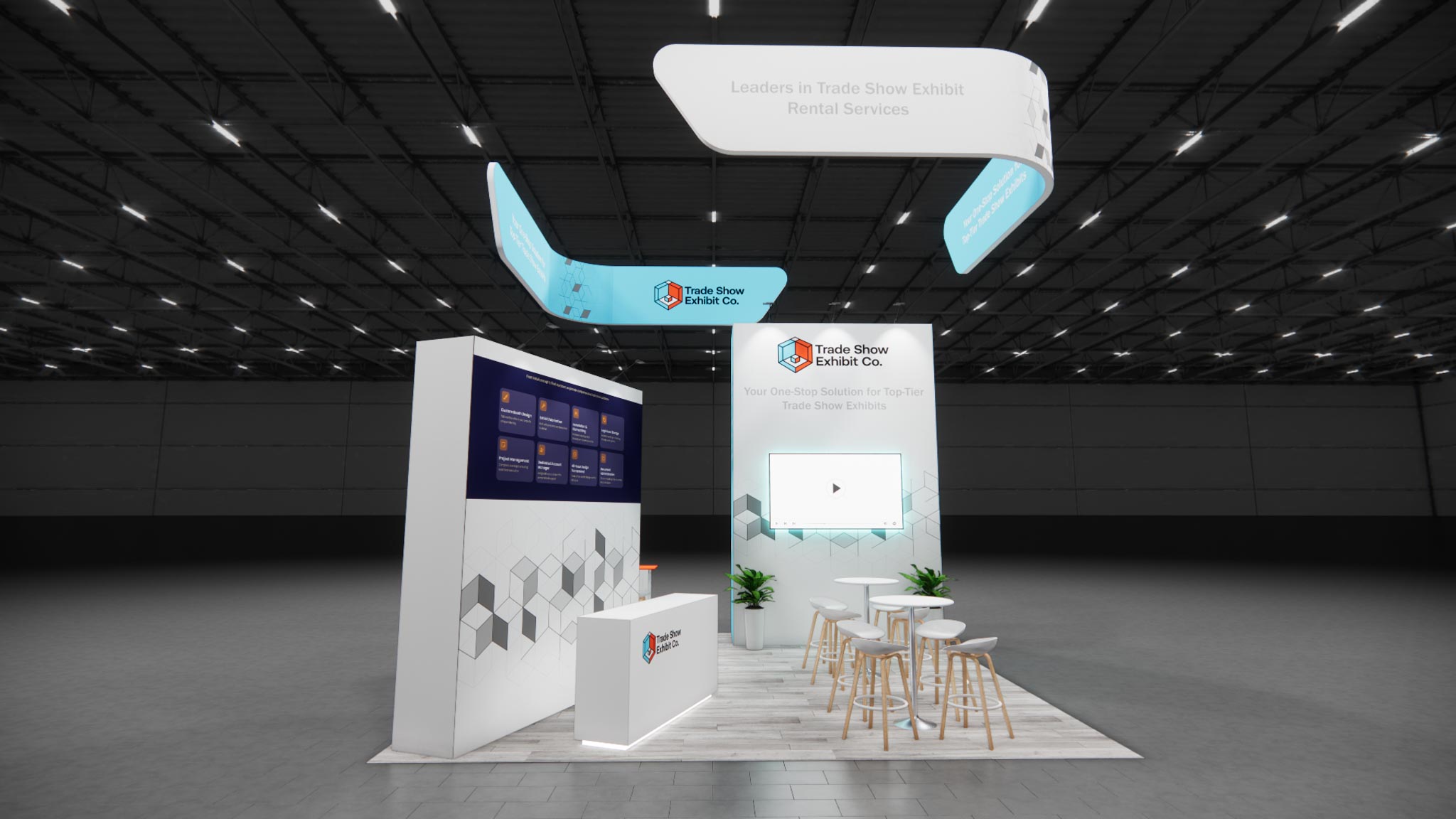 CES 20 x 20 Island Affordable Exhibit Rental — Design 03 — 20 x 20 Island Affordable Exhibit Rental — CES, Las Vegas