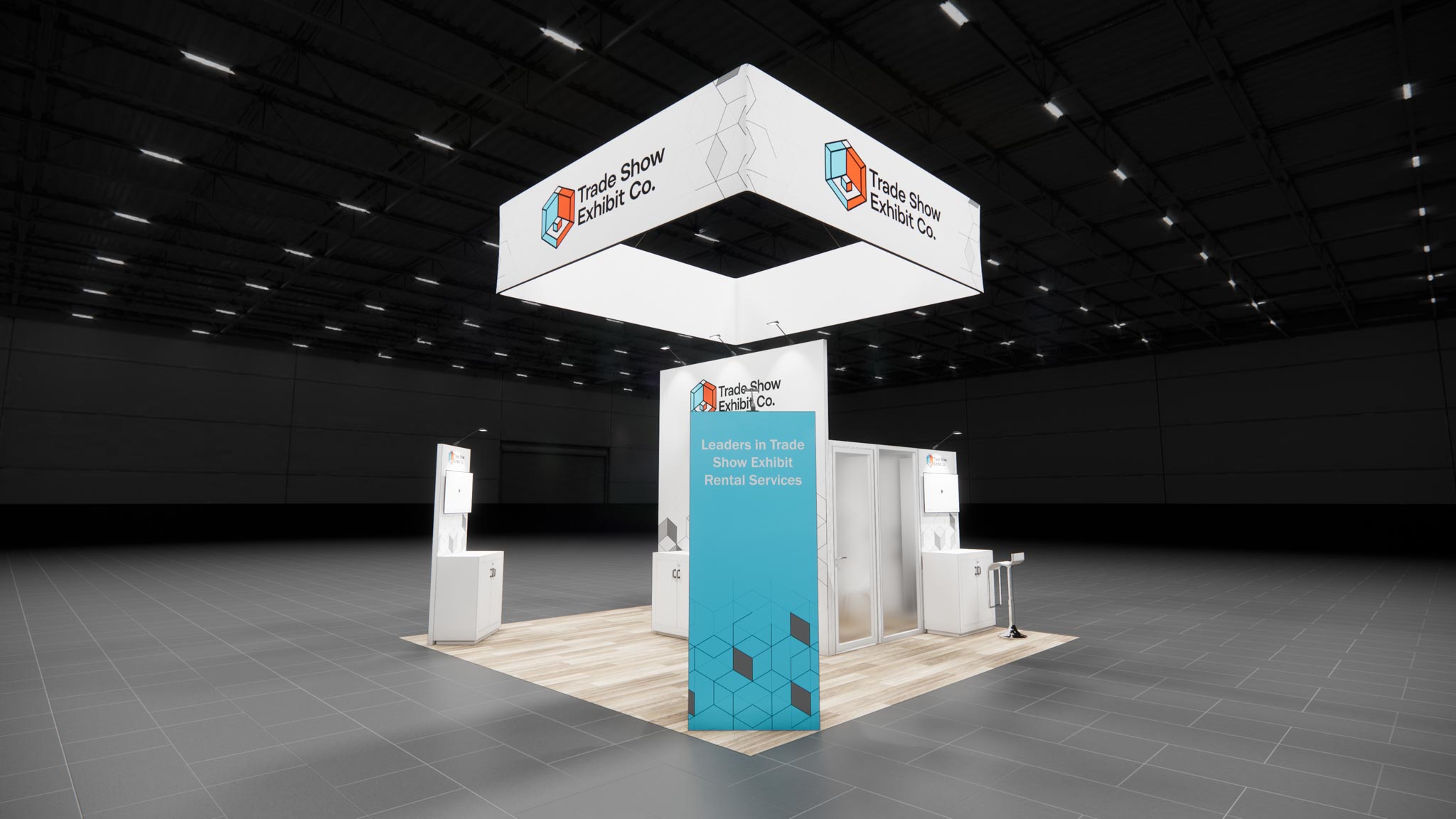 CES 20 x 20 Island Affordable Exhibit Rental — Design 02 — 20 x 20 Island Affordable Exhibit Rental — CES, Las Vegas