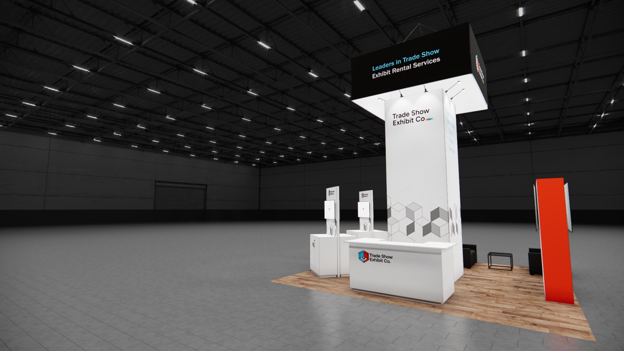 CES 20 x 20 Island Affordable Exhibit Rental — Design 01 — 20 x 20 Island Affordable Exhibit Rental — CES, Las Vegas