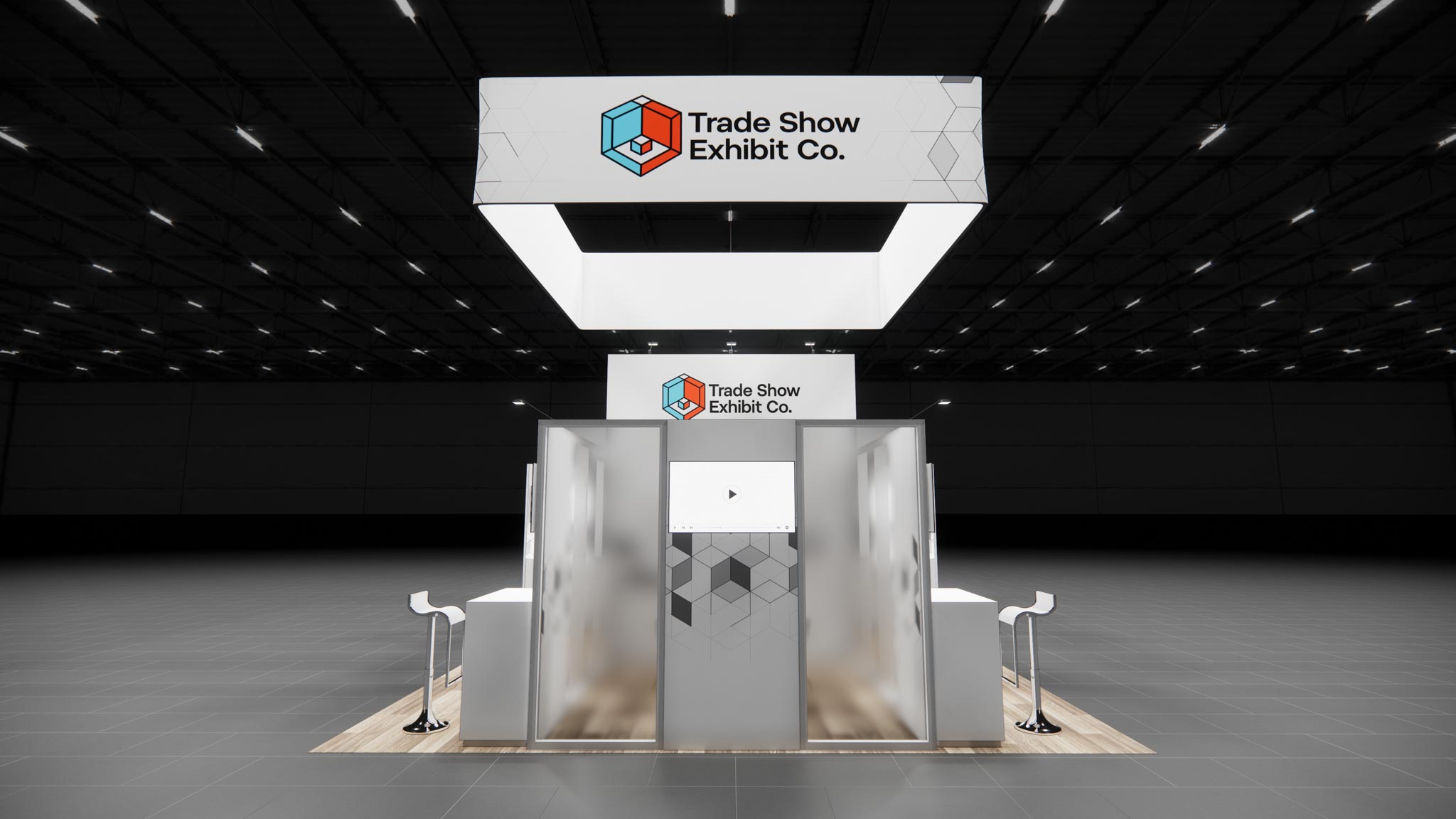 CES 20 x 20 Island Affordable Exhibit Rental — Design 02 — 20 x 20 Island Affordable Exhibit Rental — CES, Las Vegas