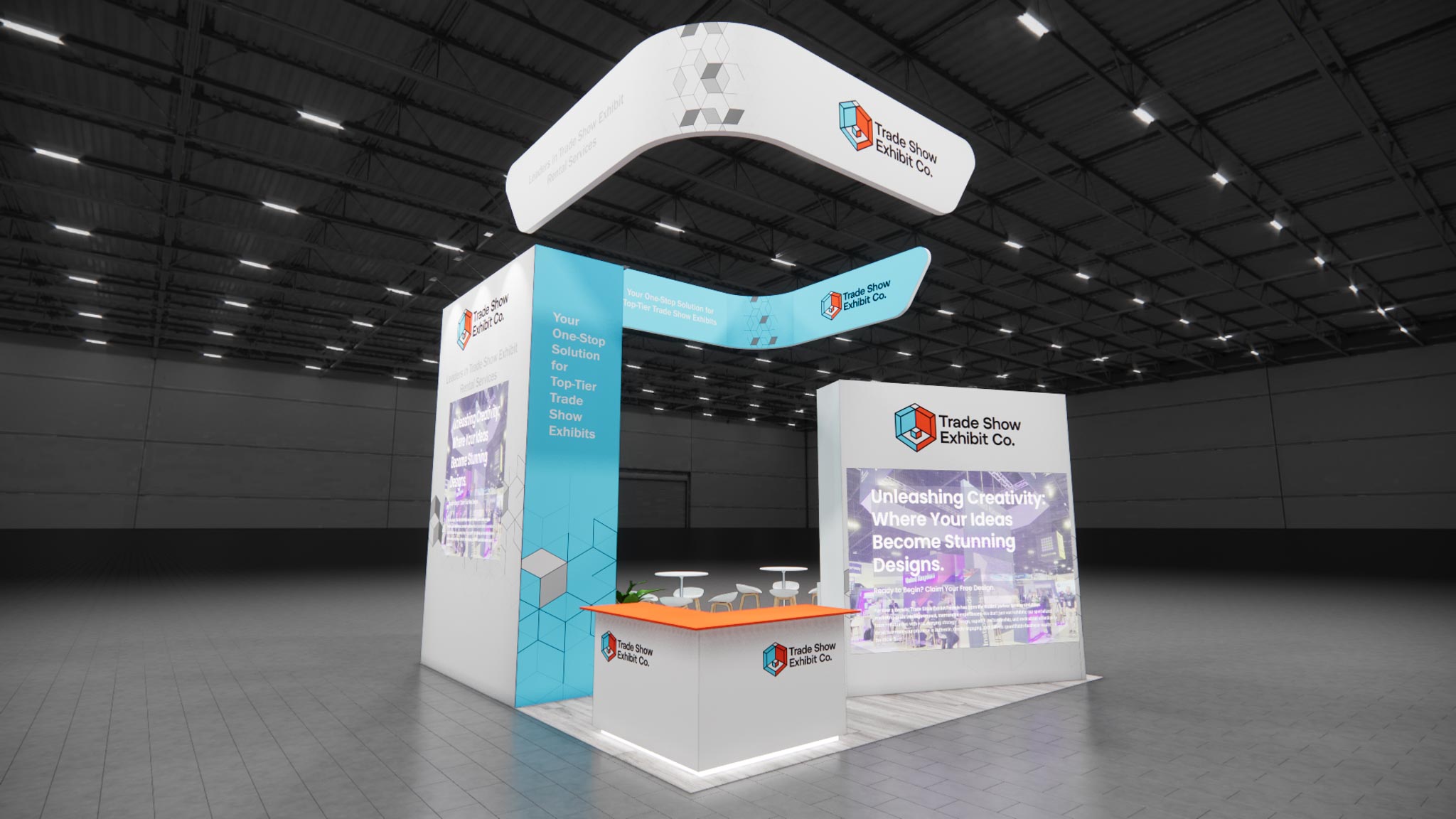 CES 20 x 20 Island Affordable Exhibit Rental — Design 03 — 20 x 20 Island Affordable Exhibit Rental — CES, Las Vegas