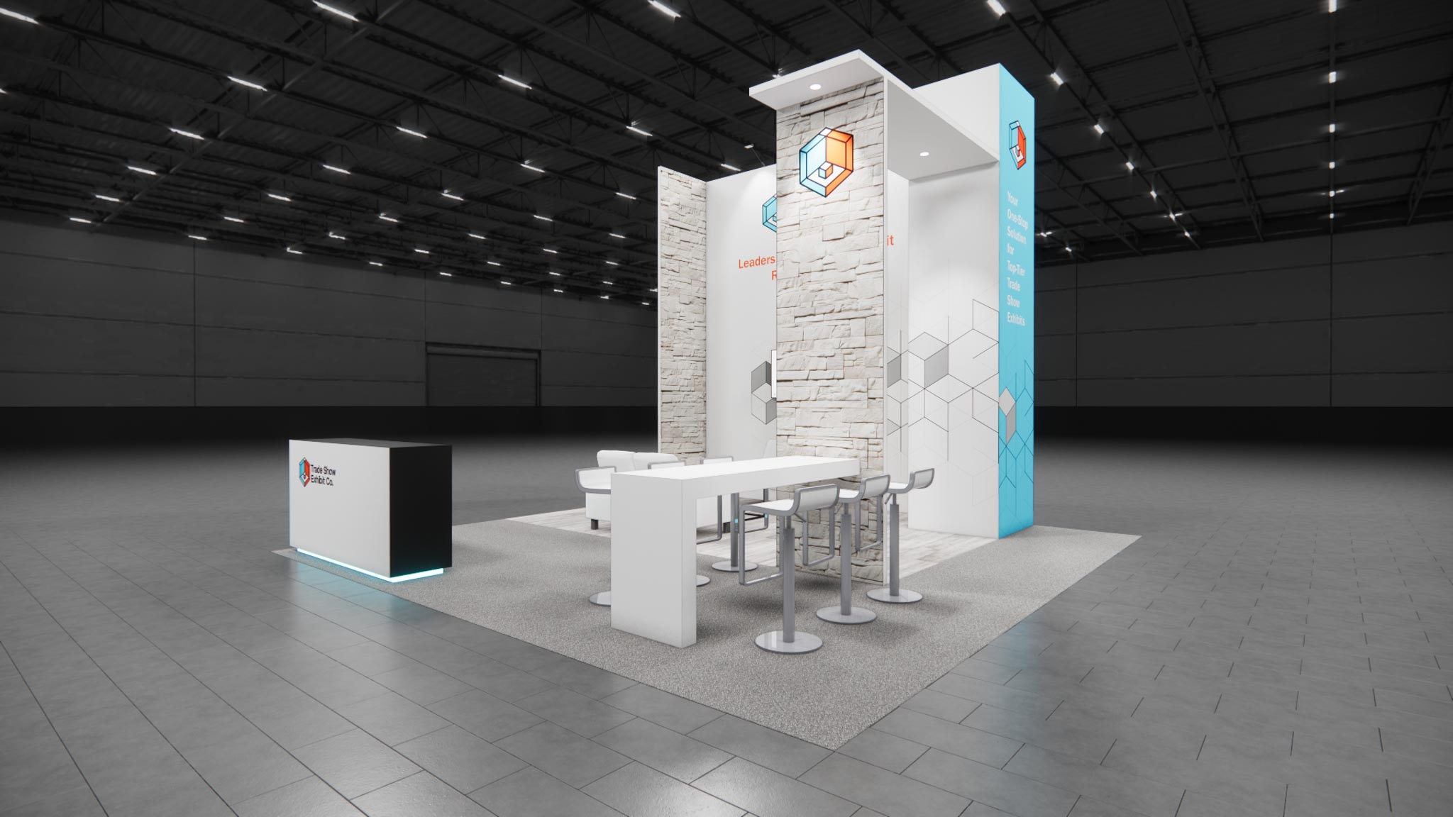 CES 20 x 20 Island Affordable Exhibit Rental — Design 04 — 20 x 20 Island Affordable Exhibit Rental — CES, Las Vegas
