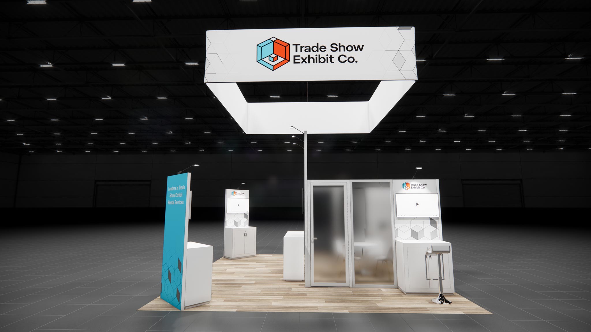 CES 20 x 20 Island Affordable Exhibit Rental — Design 02 — 20 x 20 Island Affordable Exhibit Rental — CES, Las Vegas