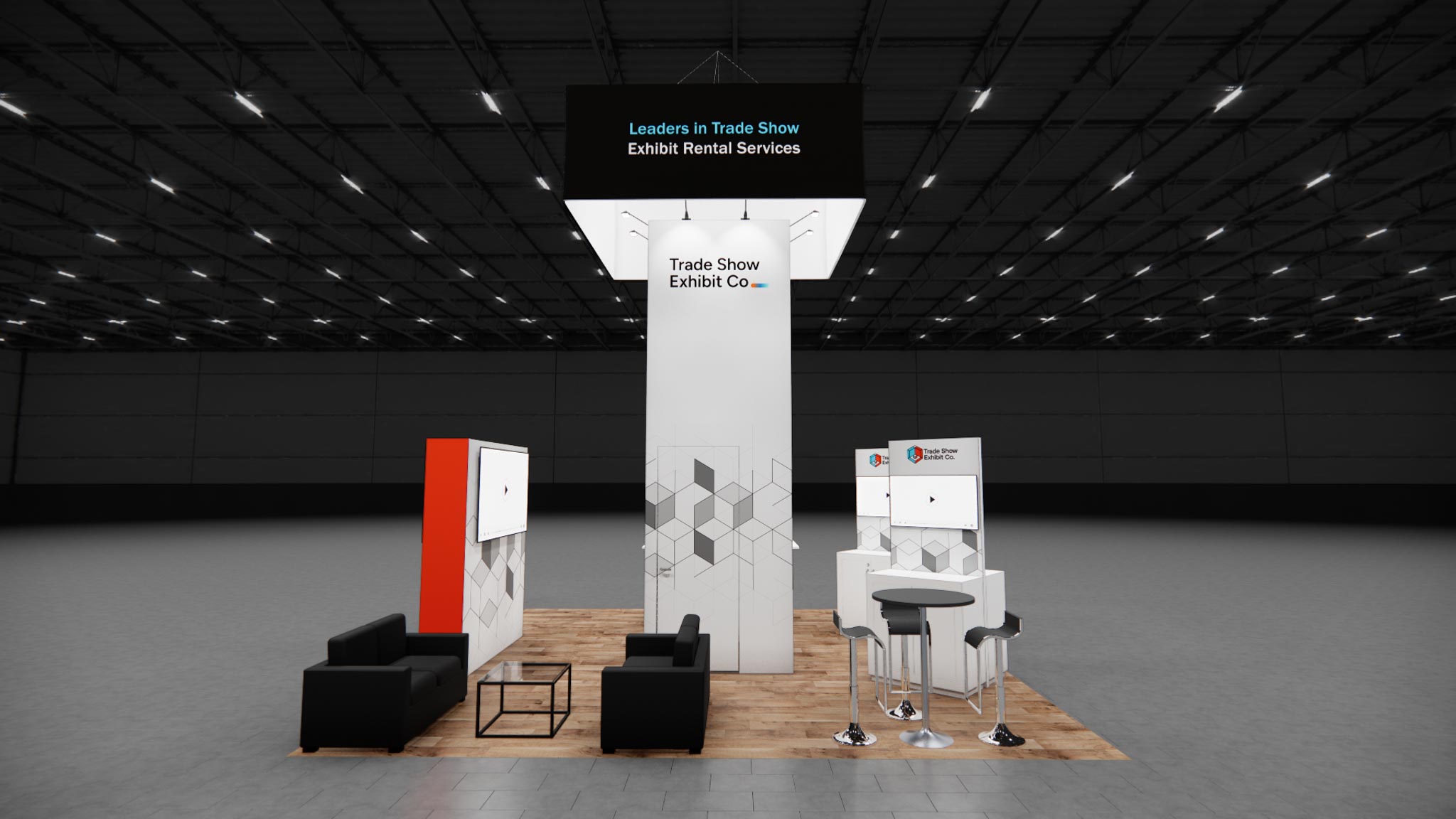 CES 20 x 20 Island Affordable Exhibit Rental — Design 01 — 20 x 20 Island Affordable Exhibit Rental — CES, Las Vegas