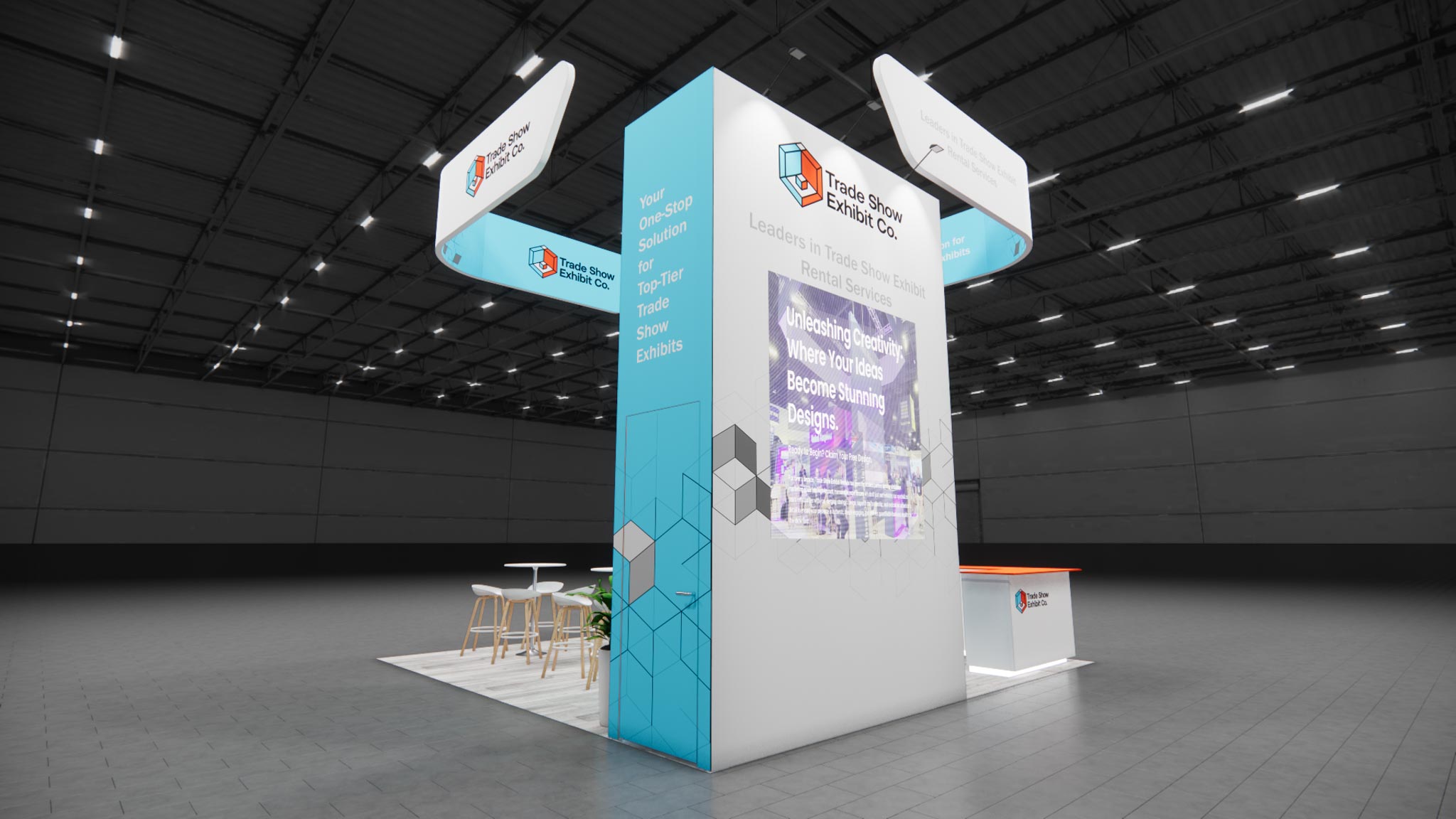 CES 20 x 20 Island Affordable Exhibit Rental — Design 03 — 20 x 20 Island Affordable Exhibit Rental — CES, Las Vegas