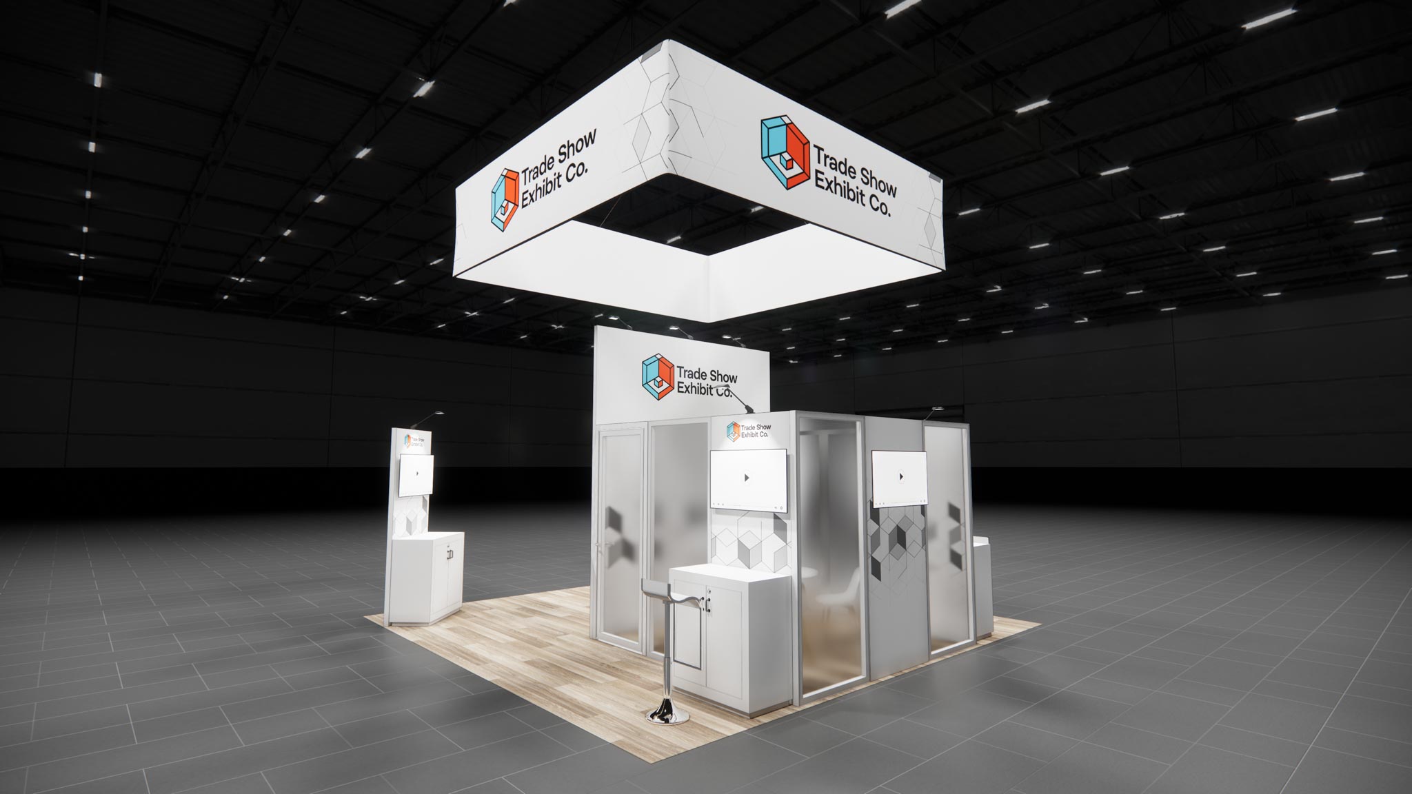 CES 20 x 20 Island Affordable Exhibit Rental — Design 02 — 20 x 20 Island Affordable Exhibit Rental — CES, Las Vegas