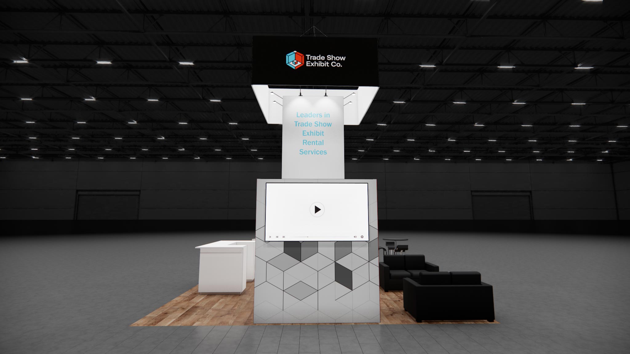 CES 20 x 20 Island Affordable Exhibit Rental — Design 01 — 20 x 20 Island Affordable Exhibit Rental — CES, Las Vegas