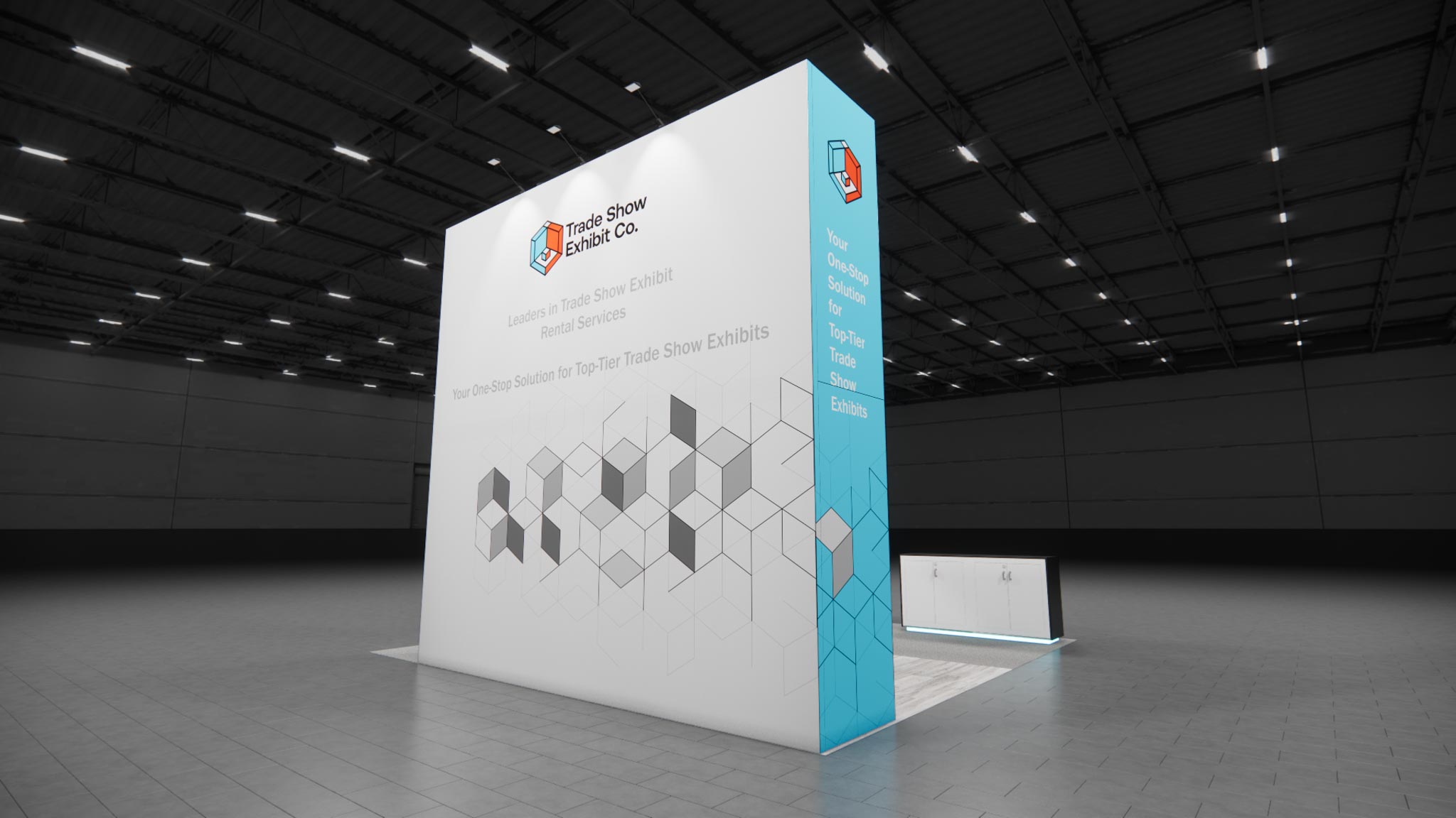 CES 20 x 20 Island Affordable Exhibit Rental — Design 04 — 20 x 20 Island Affordable Exhibit Rental — CES, Las Vegas