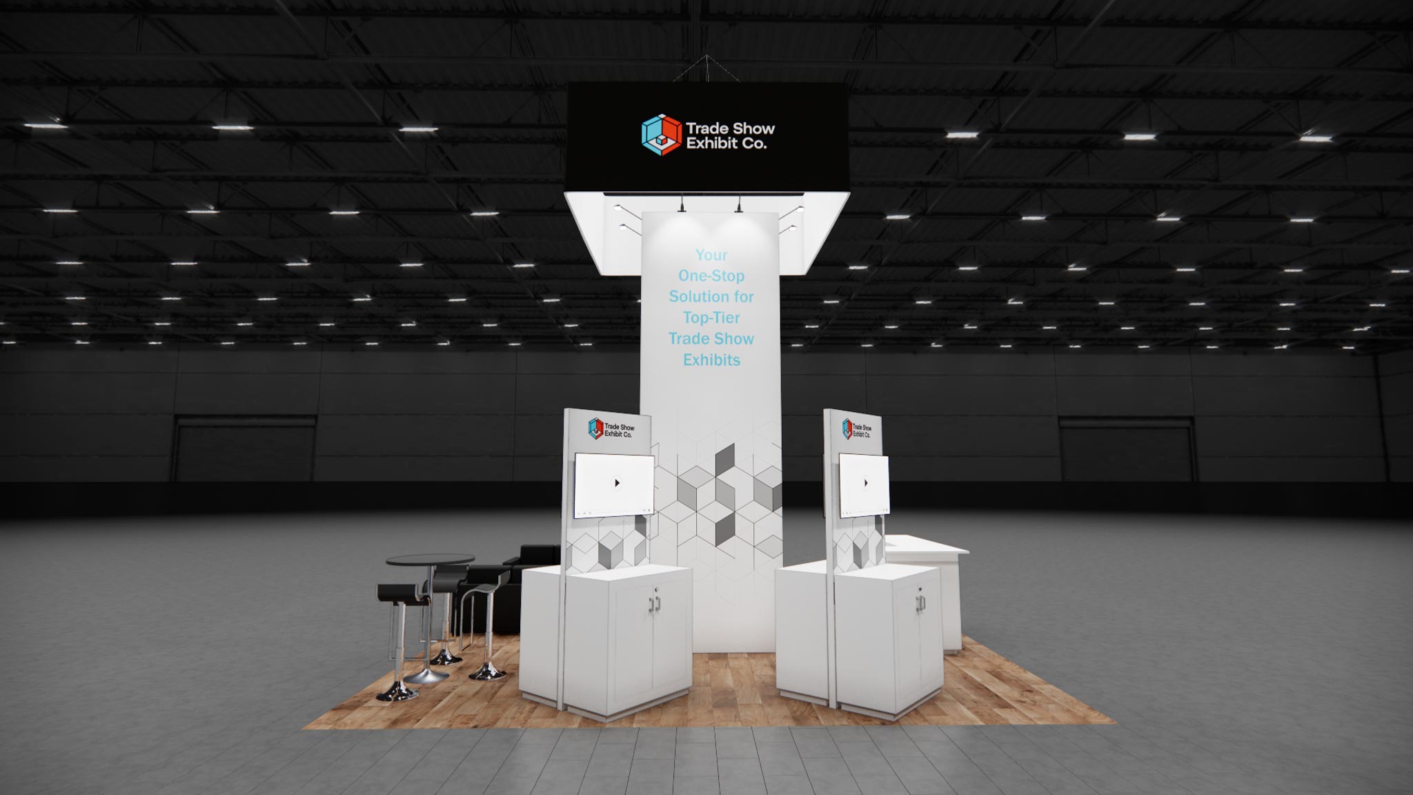 CES 20 x 20 Island Affordable Exhibit Rental — Design 01 — 20 x 20 Island Affordable Exhibit Rental — CES, Las Vegas