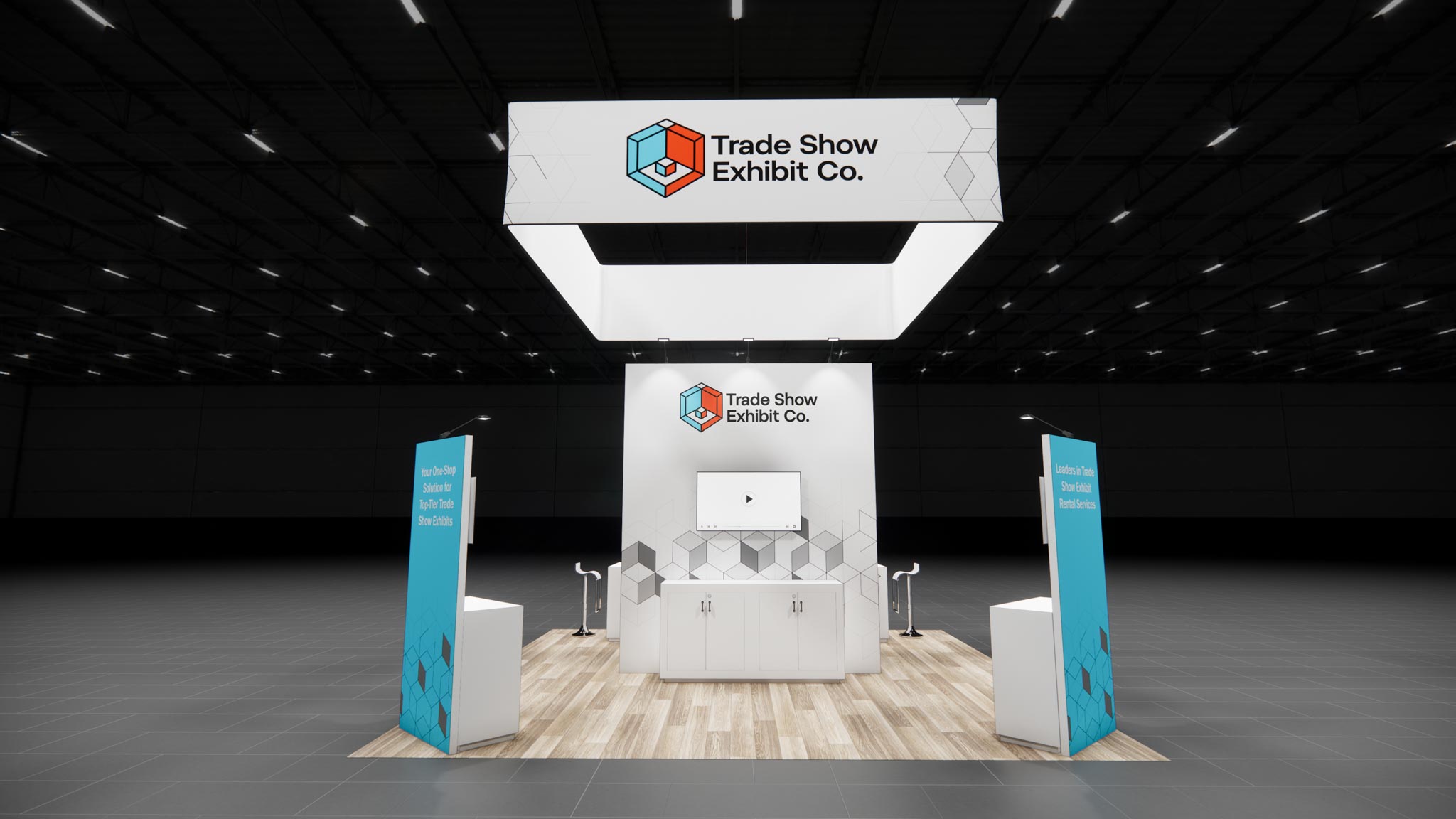 CES 20 x 20 Island Affordable Exhibit Rental — Design 02 — 20 x 20 Island Affordable Exhibit Rental — CES, Las Vegas