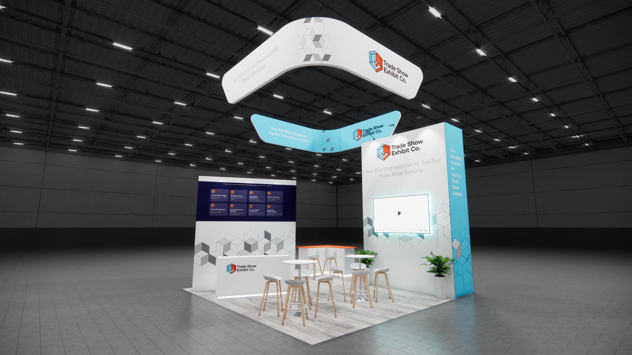 CES 20 x 20 Island Affordable Exhibit Rental — Design 03 — 20 x 20 Island Affordable Exhibit Rental — CES, Las Vegas