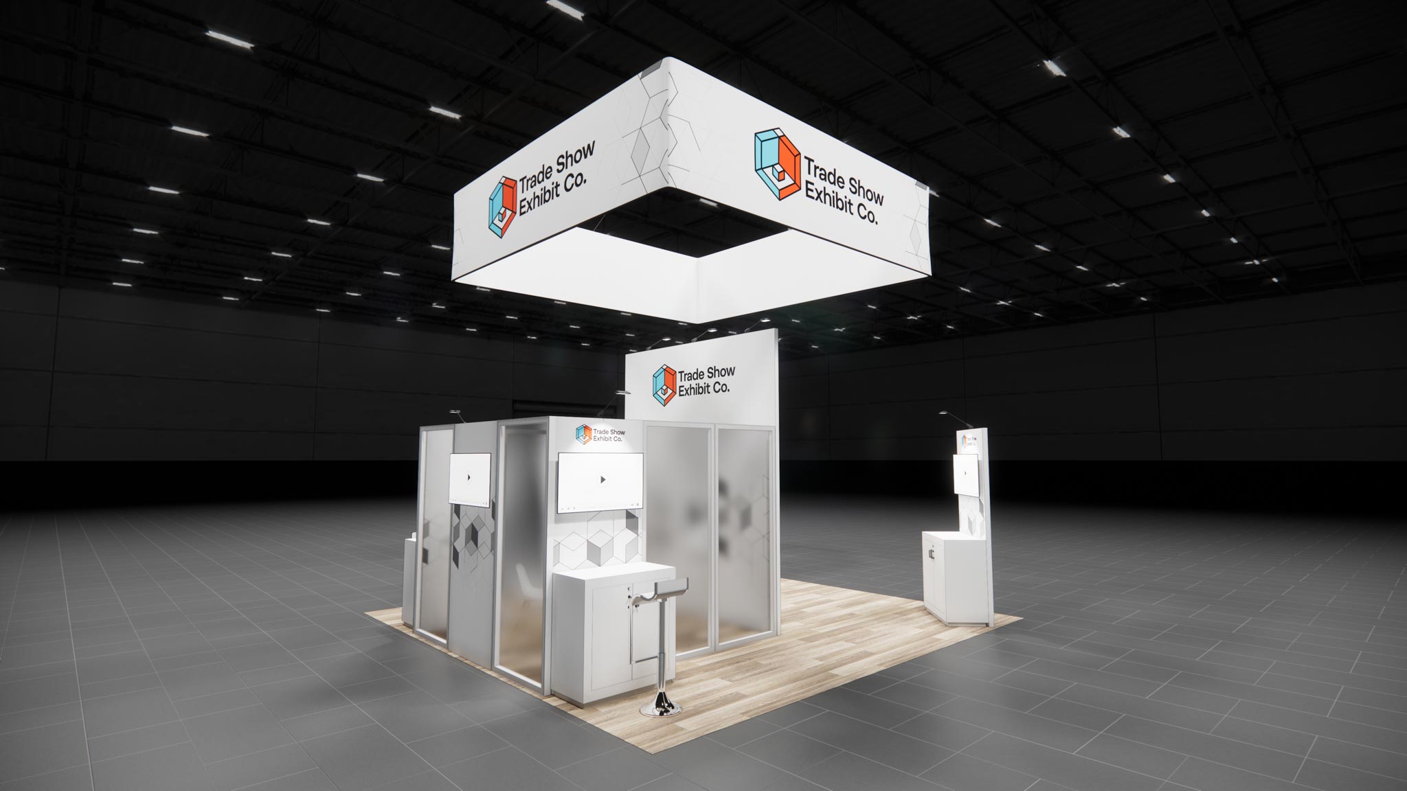 CES 20 x 20 Island Affordable Exhibit Rental — Design 02 — 20 x 20 Island Affordable Exhibit Rental — CES, Las Vegas