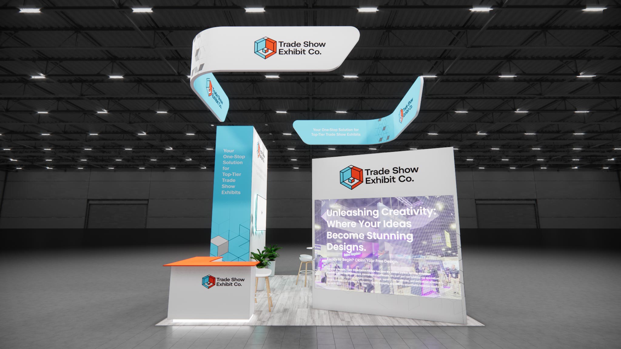 CES 20 x 20 Island Affordable Exhibit Rental — Design 03 — 20 x 20 Island Affordable Exhibit Rental — CES, Las Vegas