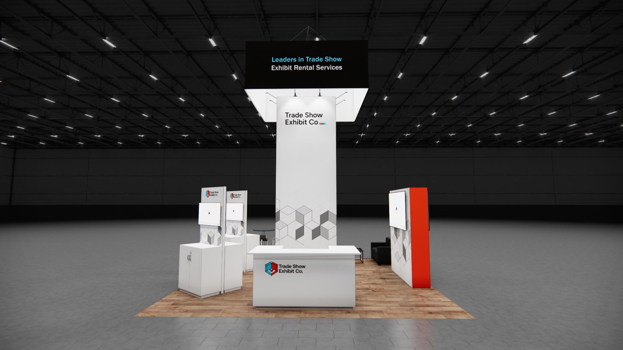 CES 20 x 20 Island Affordable Exhibit Rental — Design 01 — 20 x 20 Island Affordable Exhibit Rental — CES, Las Vegas