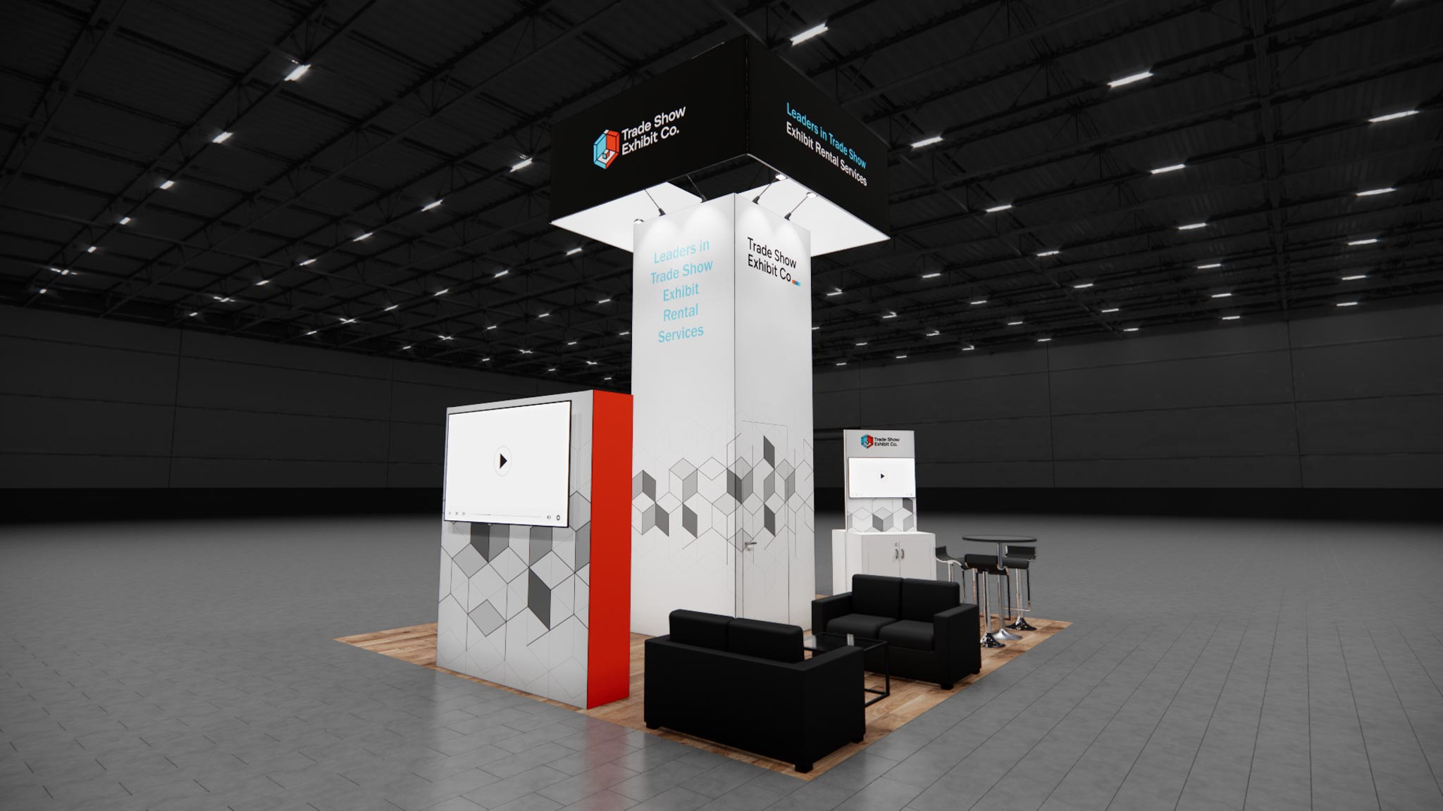 CES 20 x 20 Island Affordable Exhibit Rental — Design 01 — 20 x 20 Island Affordable Exhibit Rental — CES, Las Vegas