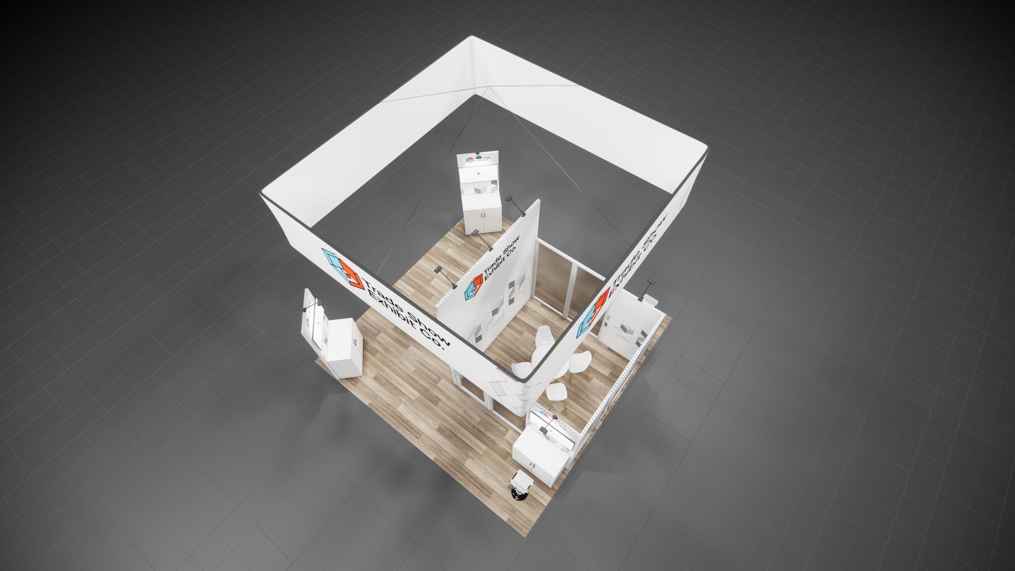 CES 20 x 20 Island Affordable Exhibit Rental — Design 02 — 20 x 20 Island Affordable Exhibit Rental — CES, Las Vegas