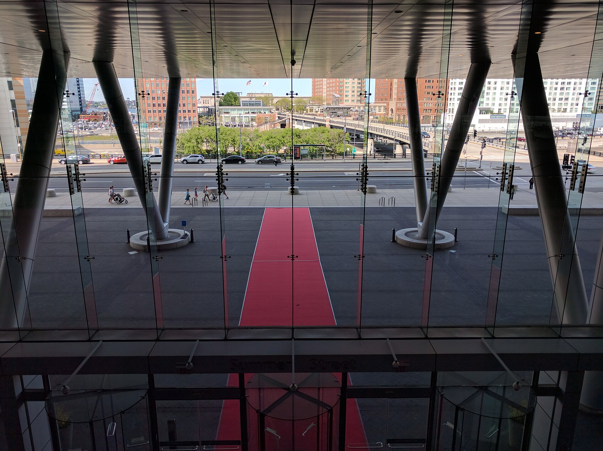 Exterior view of the Boston Convention and Exhibition Center in Boston, Massachusetts.