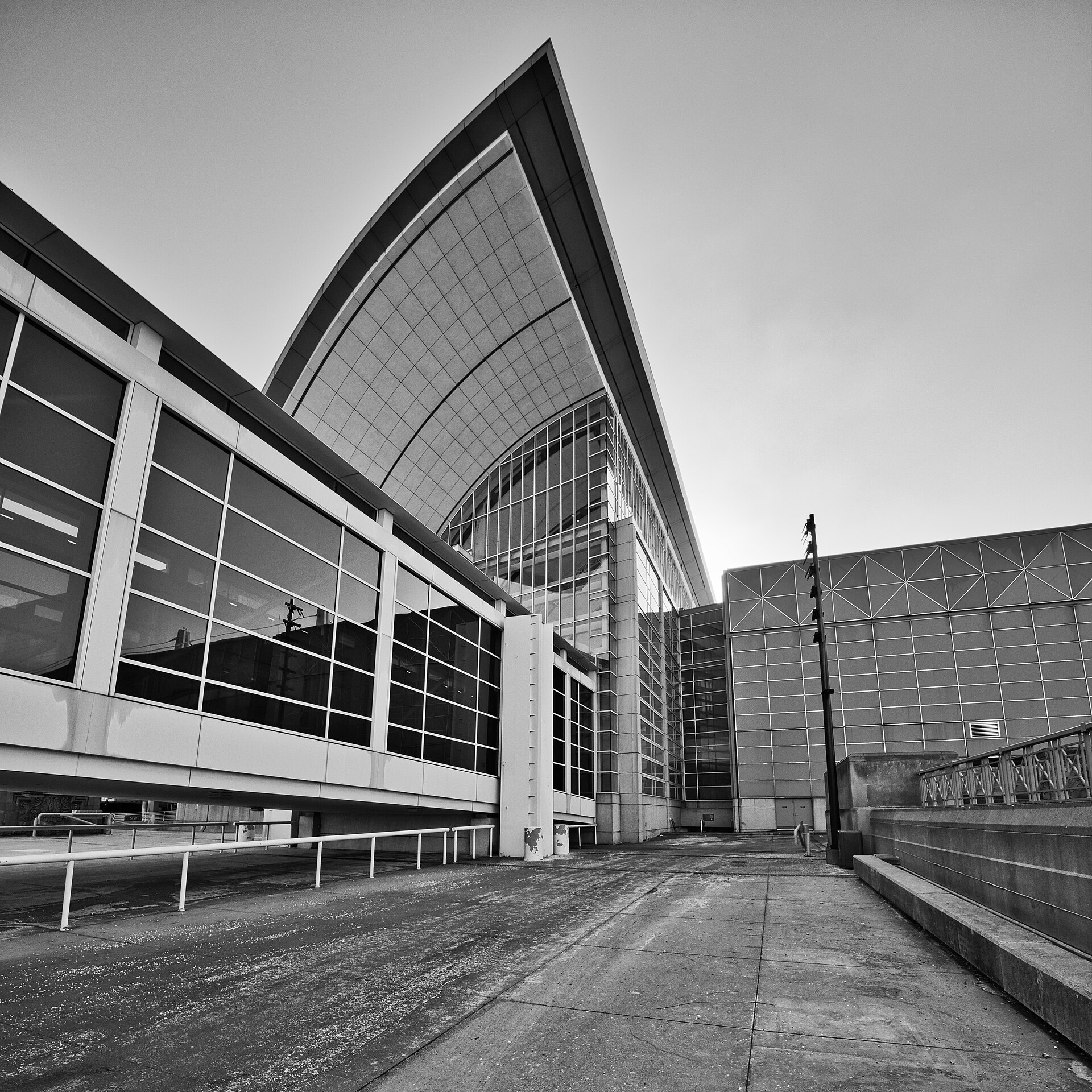 Exterior view of McCormick Place convention center in Chicago, Illinois.