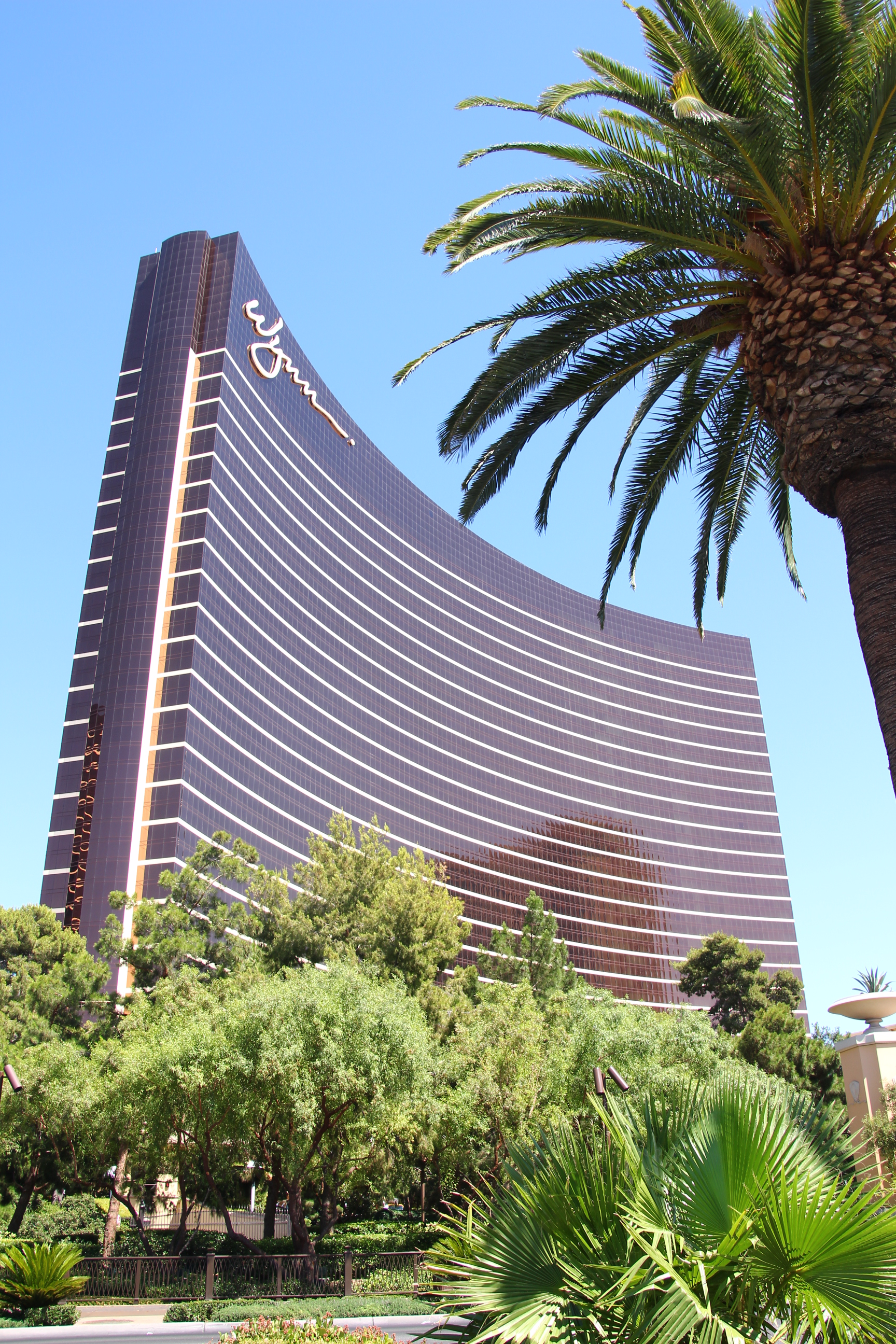 Exterior view of Wynn Las Vegas resort tower in Las Vegas, Nevada