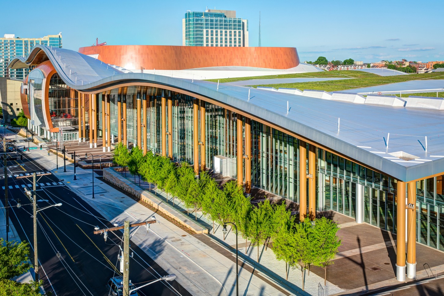 Exterior architectural view of the Music City Center in Nashville, Tennessee.
