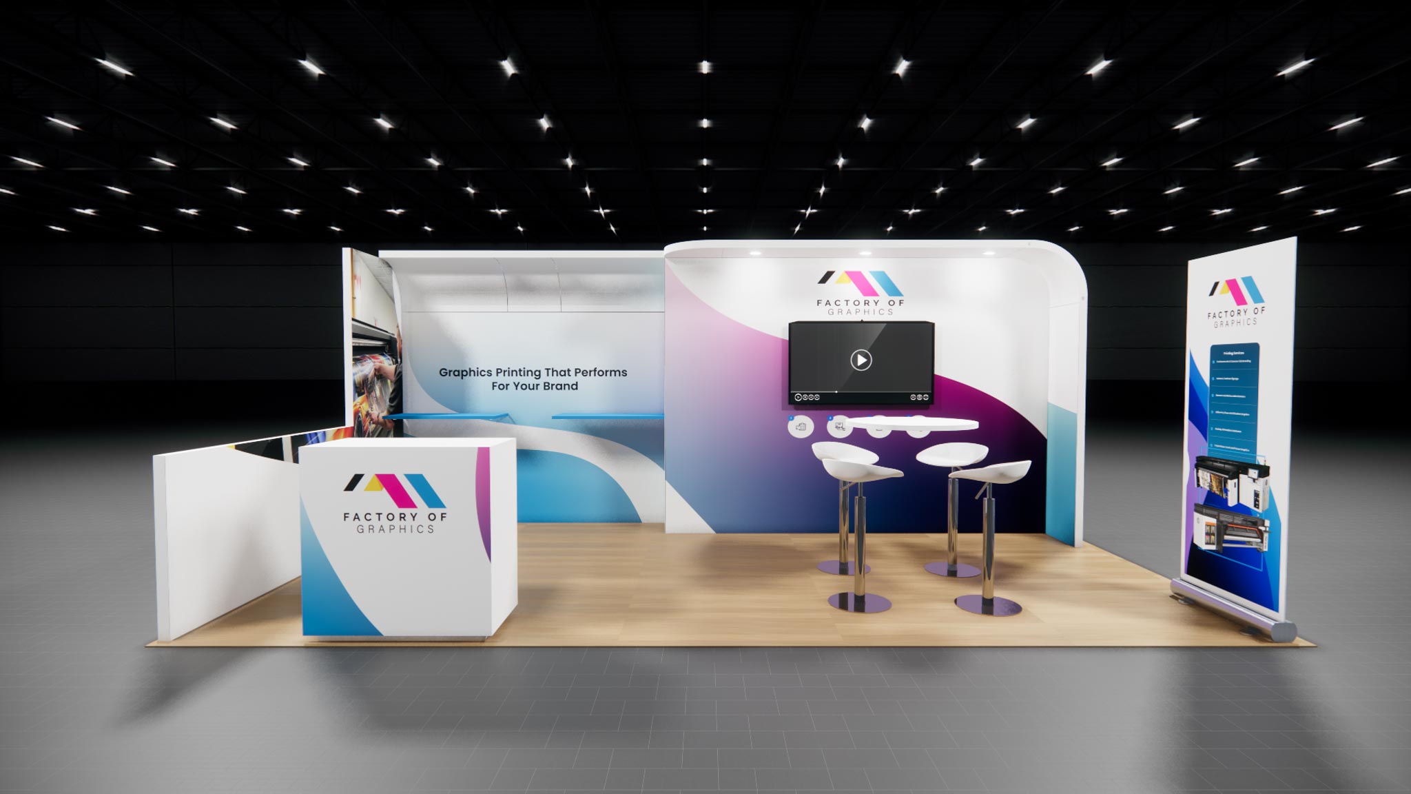 10x20 Trade Show Booth Rental with branding options