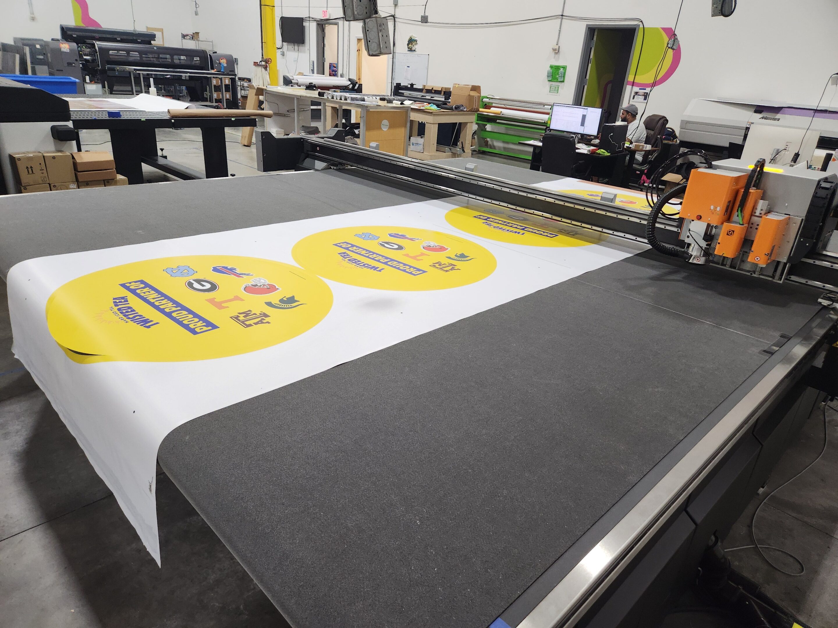 Custom floor graphics for a Spritzer brand activation