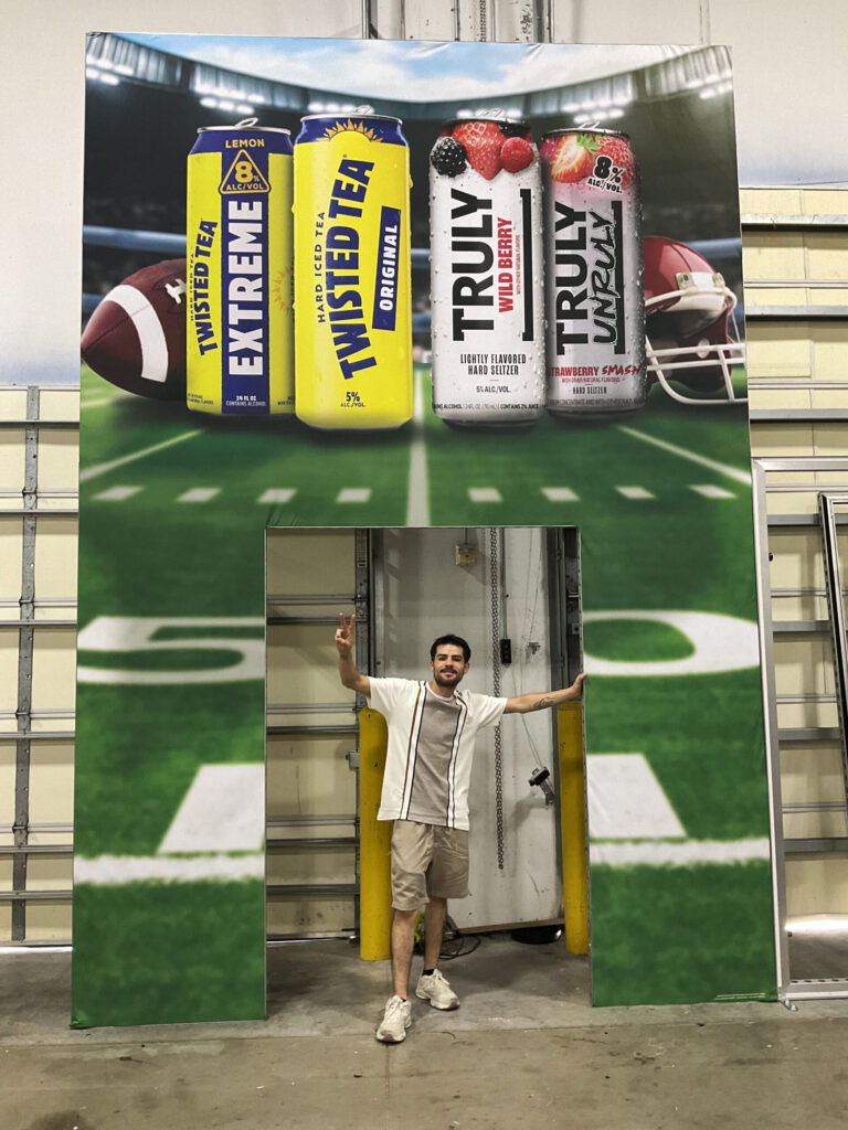 Custom dye-sublimated fabric graphics for sporting event signage and branding in Orlando