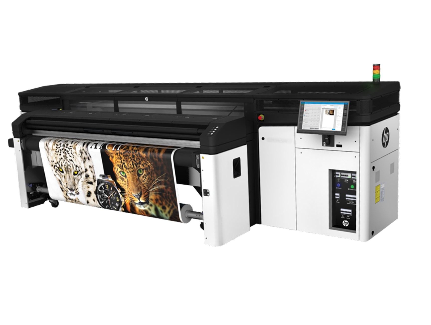 HP Latex R2000 large-format printer with printed wildlife graphics