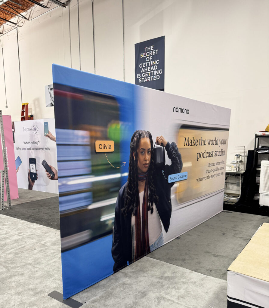 Replacement pillowcase-style fabric graphic for 10-foot pop-up trade show display wall